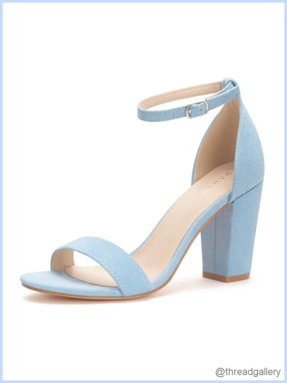 PARTY Women's Chunky Block Heel Open Toe Ankle Strap 3 Inch Heeled Sandals